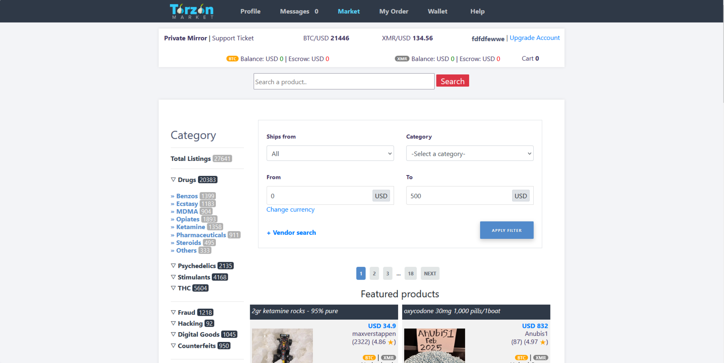 Torzon Market Trading Interface